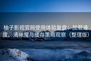 柚子影视官网使用体验复盘：加载速度、清晰度与缓存策略观察（整理版）
