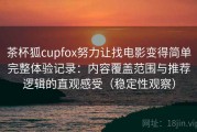 茶杯狐cupfox努力让找电影变得简单完整体验记录：内容覆盖范围与推荐逻辑的直观感受（稳定性观察）
