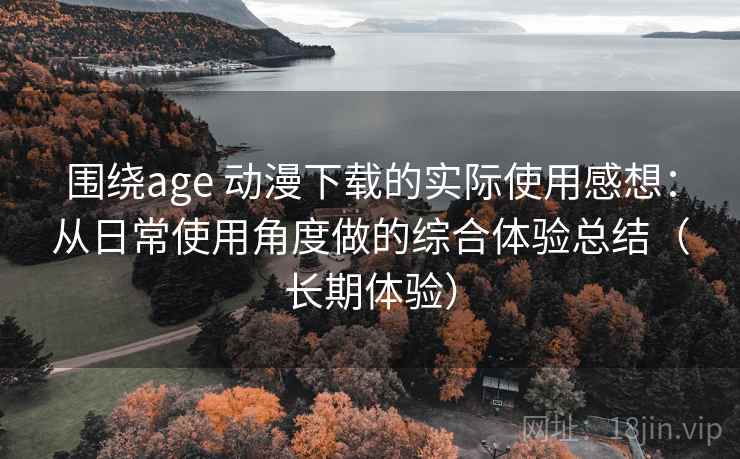 围绕age 动漫下载的实际使用感想：从日常使用角度做的综合体验总结（长期体验）