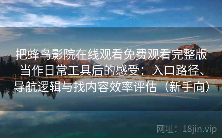 把蜂鸟影院在线观看免费观看完整版当作日常工具后的感受：入口路径、导航逻辑与找内容效率评估（新手向）