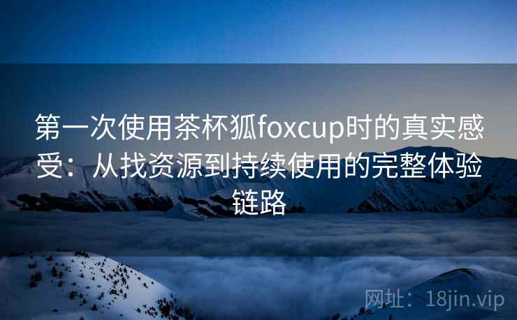 第一次使用茶杯狐foxcup时的真实感受：从找资源到持续使用的完整体验链路