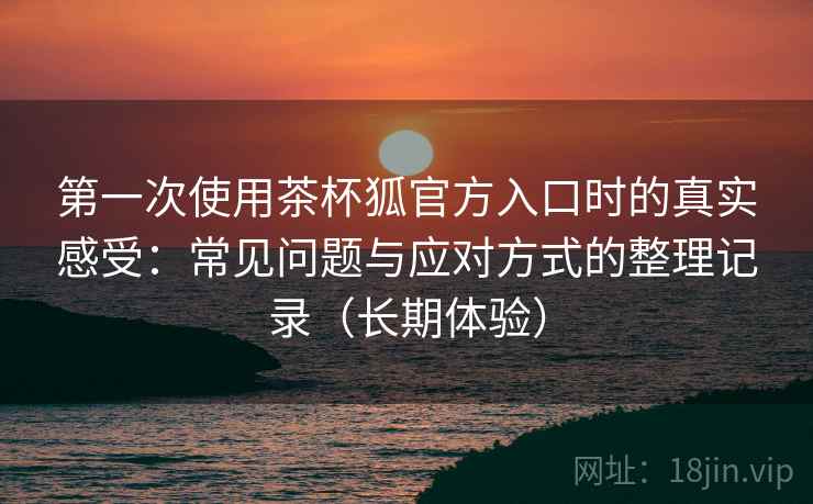 第一次使用茶杯狐官方入口时的真实感受：常见问题与应对方式的整理记录（长期体验）