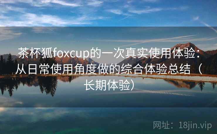 茶杯狐foxcup的一次真实使用体验：从日常使用角度做的综合体验总结（长期体验）