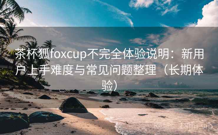 茶杯狐foxcup不完全体验说明：新用户上手难度与常见问题整理（长期体验）